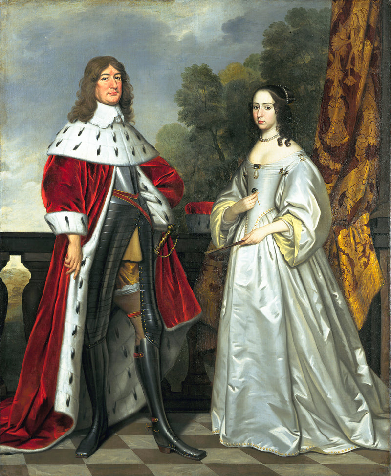 Portræt af Frederik Wilhelm, kurfyrste af Brandenburg, og Louise-Henriette af Nassau - Gerrit van Honthorst