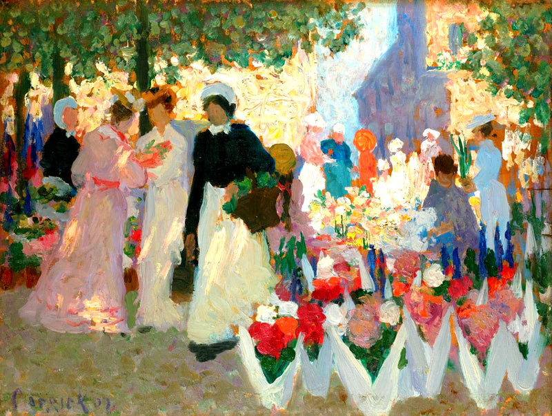 Flower market - Ethel Carrick