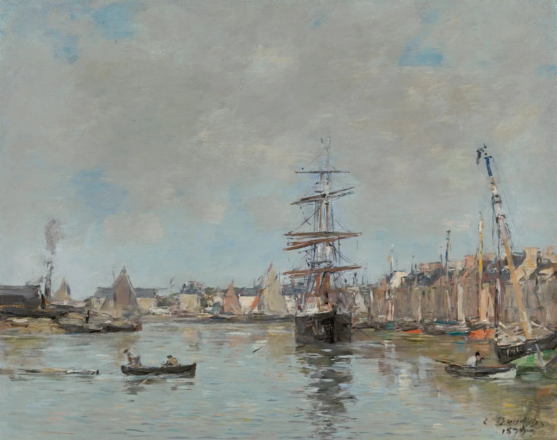 Reproduction du tableau « Le port de Trouville - Eugène Boudin » par Alpha Reproduction en peinture à l’huile