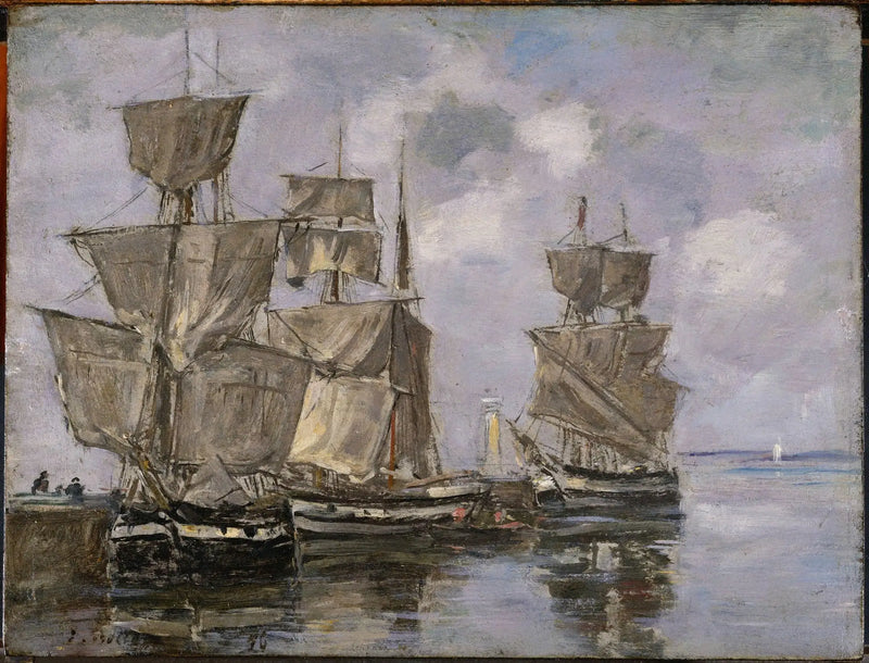 Skibe i Havnen i Honfleur - Eugène Boudin