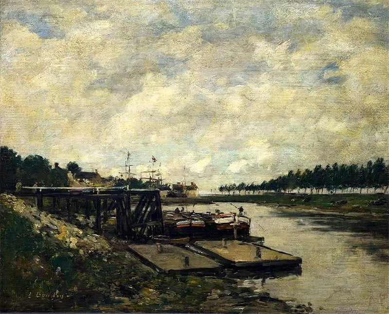 Flodlandskab - Eugène Boudin