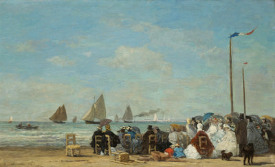 Reproduction du tableau « Scène de plage à Trouville - Eugène Boudin » par Alpha Reproduction en peinture à l’huile