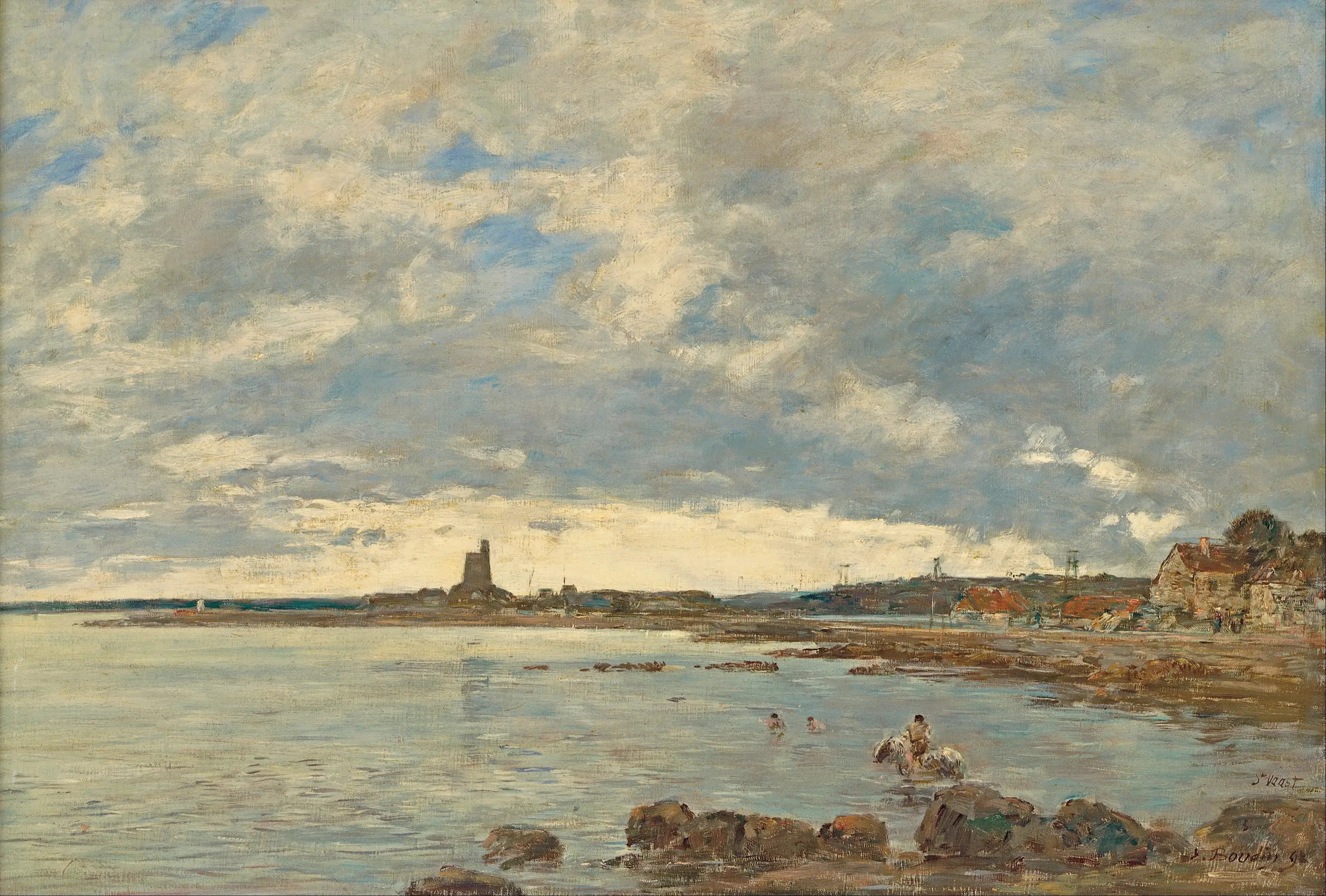 Reproduction du tableau « Saint-Vaast-la-Hougue - Eugène Boudin » par Alpha Reproduction en peinture à l’huile