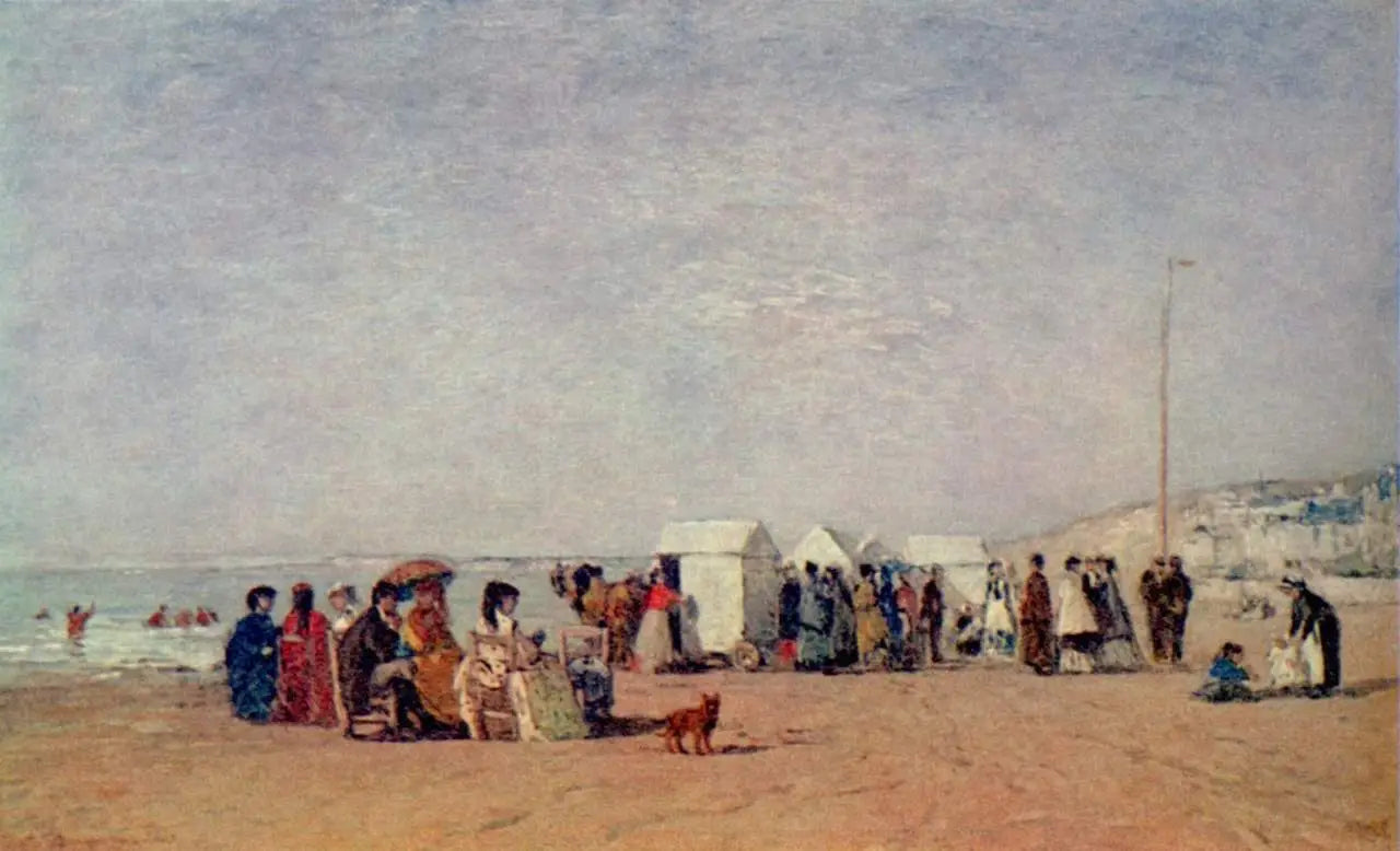 Reproduction du tableau « Sur la plage de Trouville - Eugène Boudin » par Alpha Reproduction en peinture à l’huile