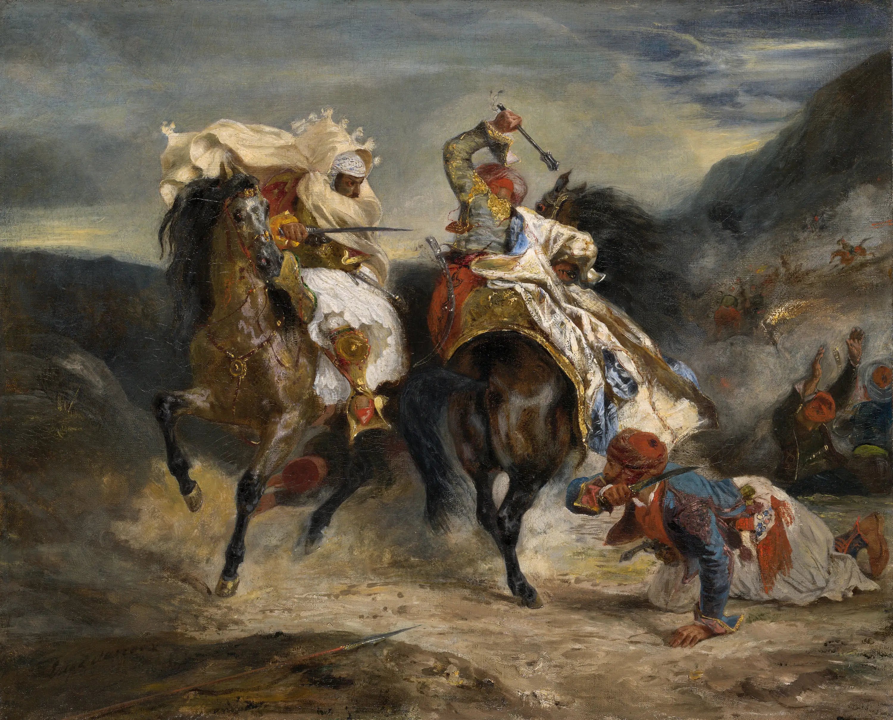 Reproduction du tableau « Combat du Giaour et Hassan - Eugène Delacroix » par Alpha Reproduction en peinture à l’huile