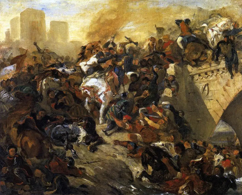 Slaget ved Taillebourg vundet af Saint Louis - Eugène Delacroix