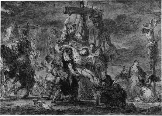 Reproduction du tableau « La Descente de Croix - Eugène Delacroix » par Alpha Reproduction en peinture à l’huile