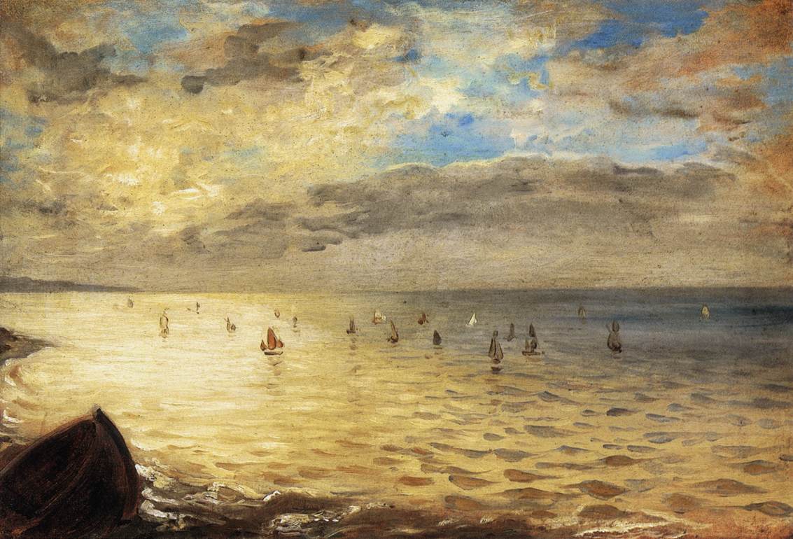 Reproduction du tableau « La Mer vue des hauteurs de Dieppe - Eugène Delacroix » par Alpha Reproduction en peinture à l’huile