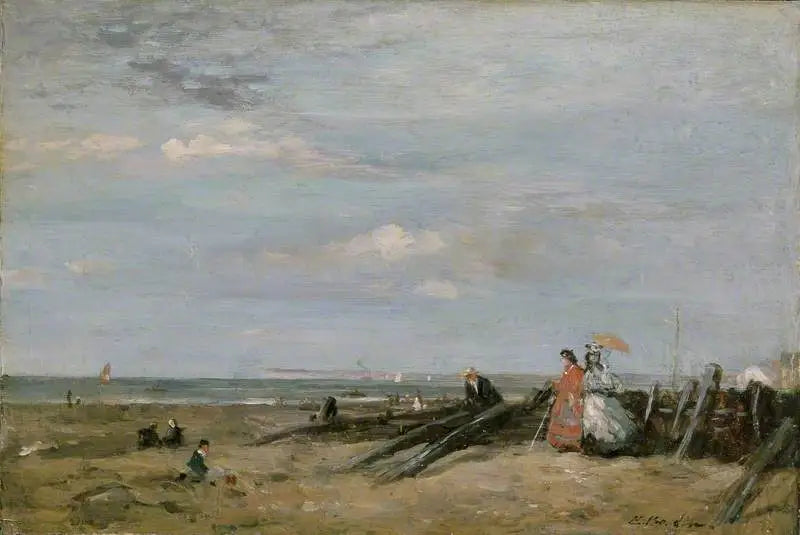 En strandscene i Trouville - Eugène Boudin