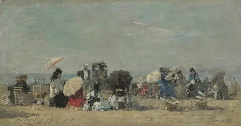 Reproduction du tableau « Scène de plage, Trouville - Eugène Boudin » par Alpha Reproduction en peinture à l’huile