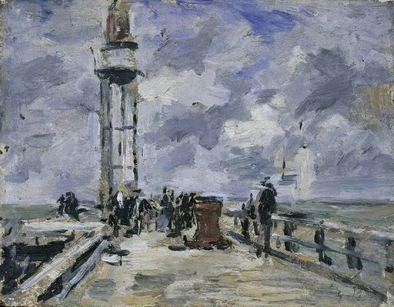 Mole og fyret i Honfleur - Eugène Boudin