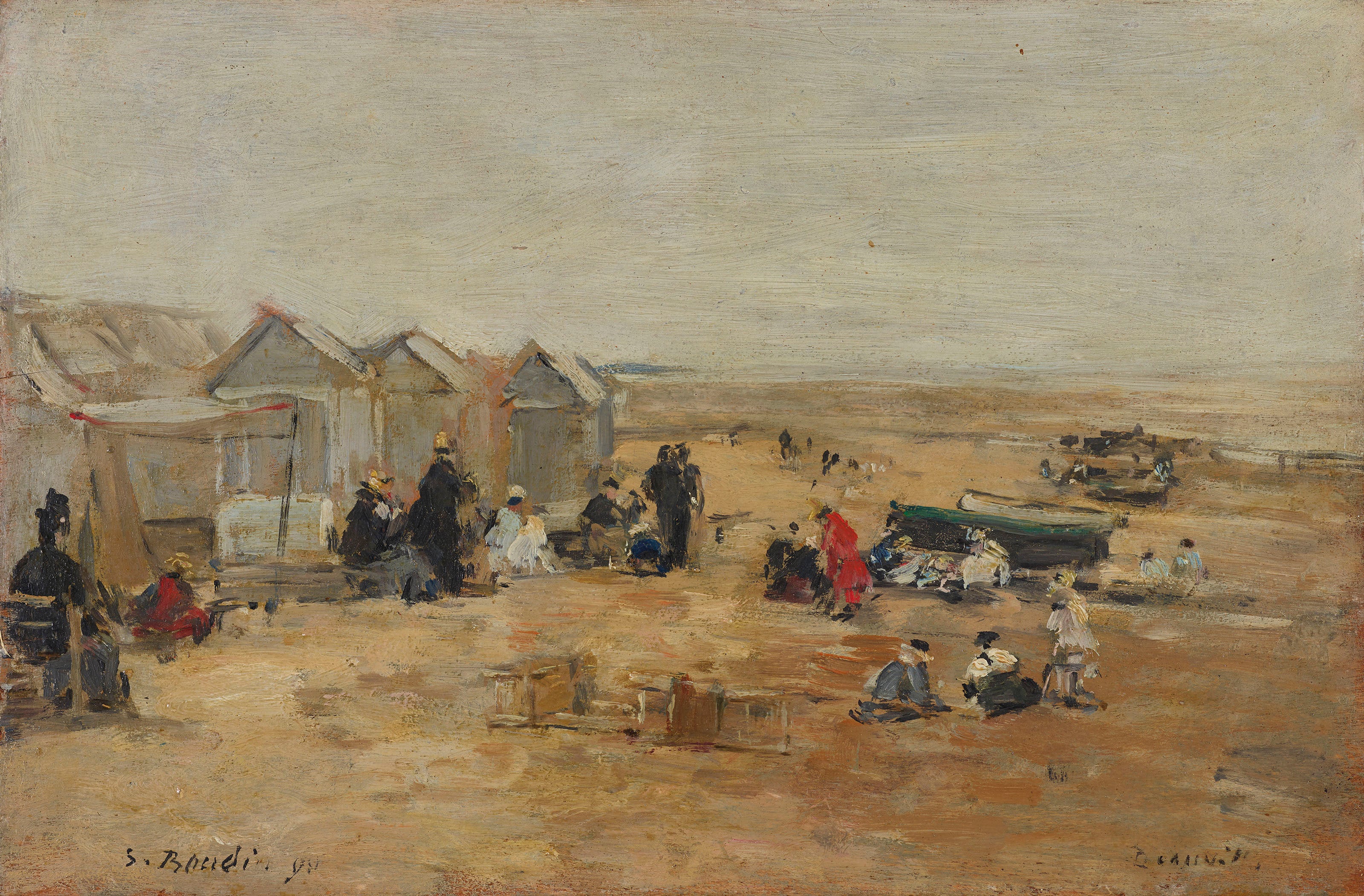 Reproduction du tableau « Deauville, Scène de plage - Eugène Boudin » par Alpha Reproduction en peinture à l’huile