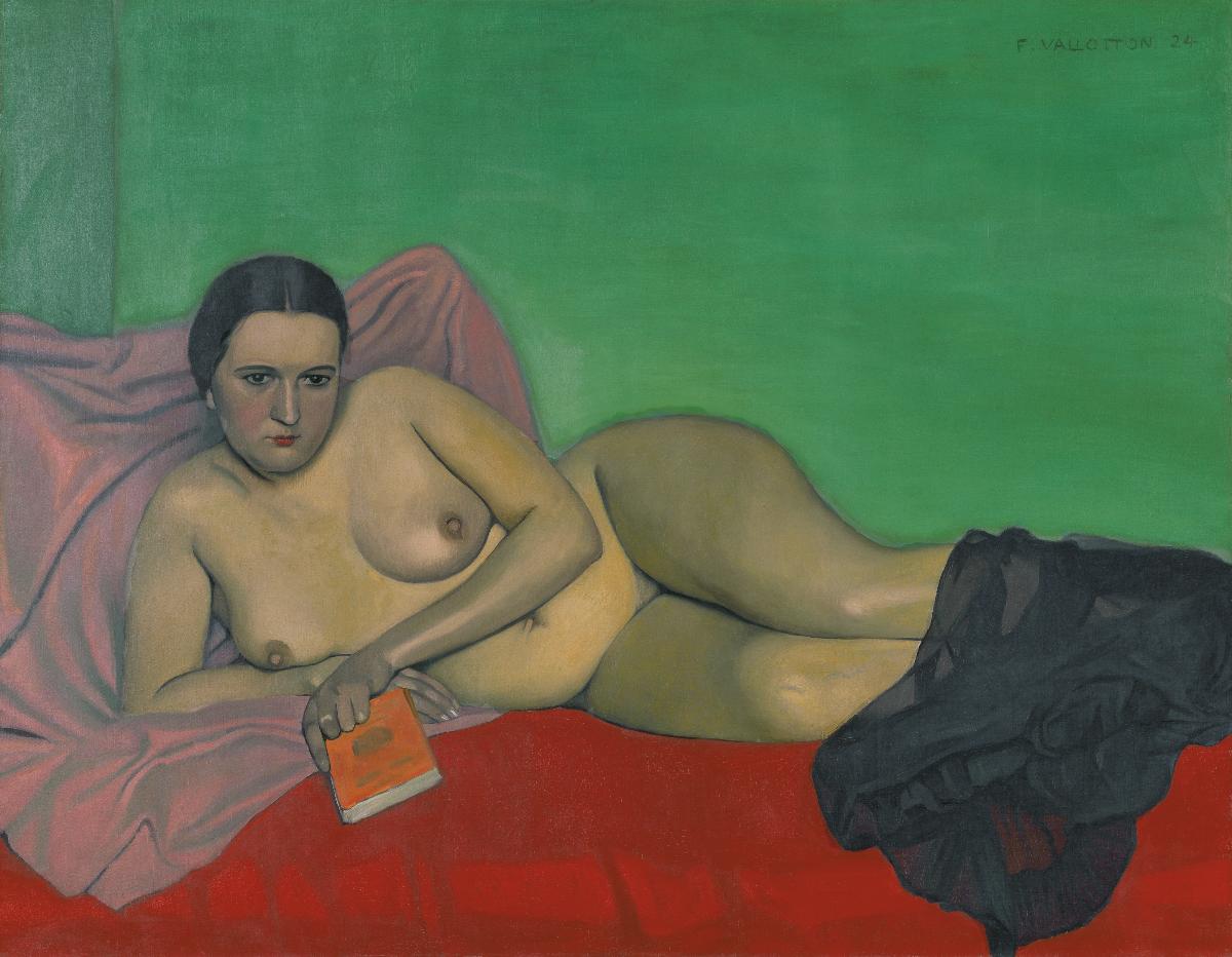 Femme nue tenant un livre - Félix Vallotton