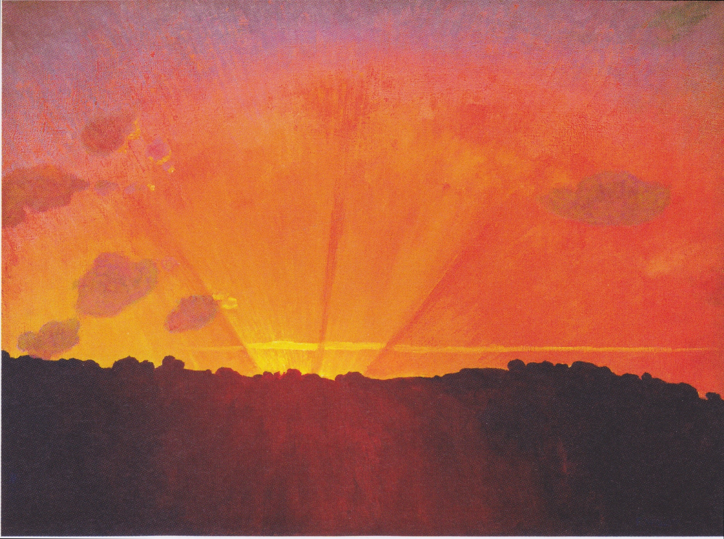 Coucher de soleil, ciel orange - Félix Vallotton