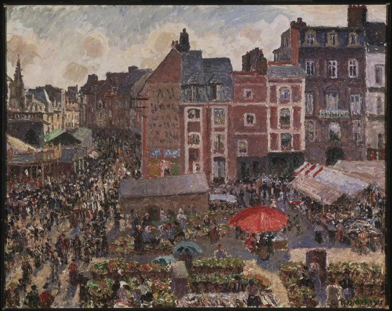 Marked en en solrig eftermiddag, Dieppe - Camille Pissarro