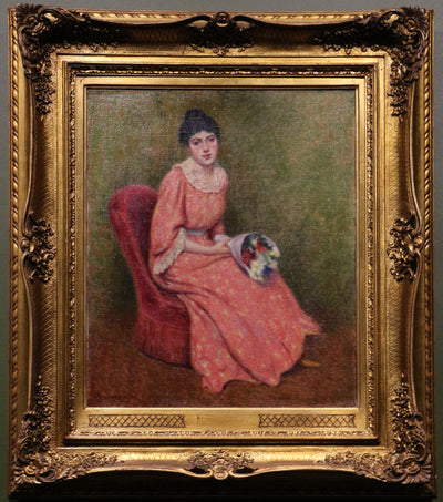 Jeune fille au bouquet de fleurs - Federico Zandomeneghi - Alpha Reproduction