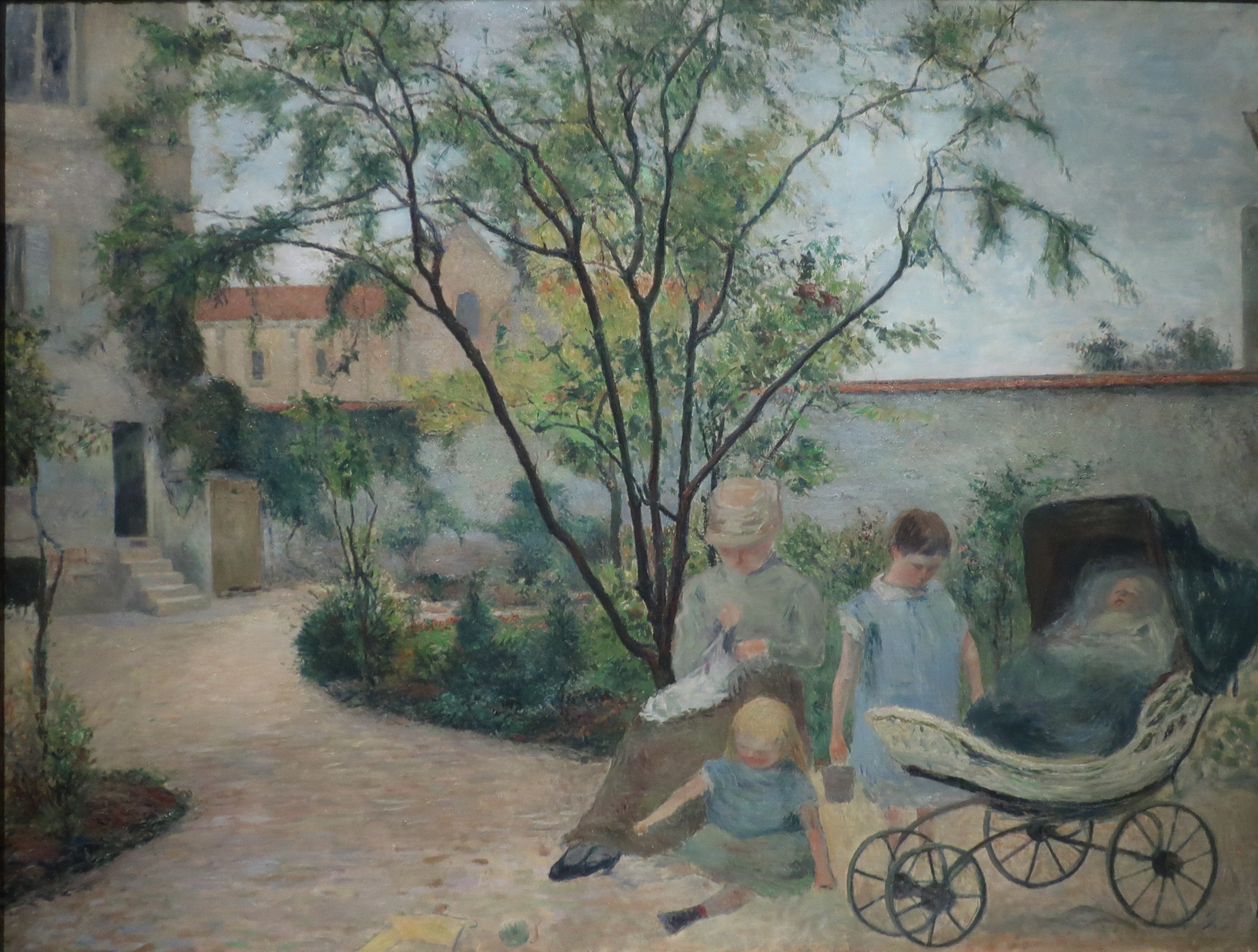 Malerens familie i haven, rue Carcel - Paul Gauguin