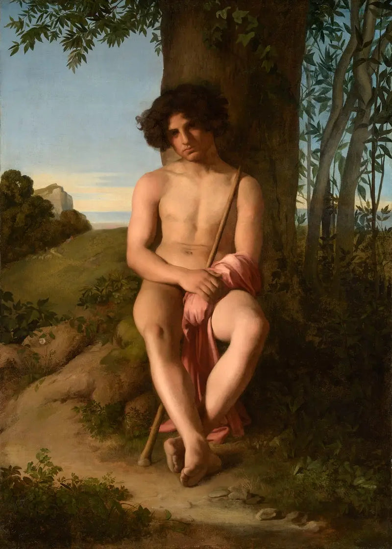 Ung hyrde siddende - Hippolyte Flandrin