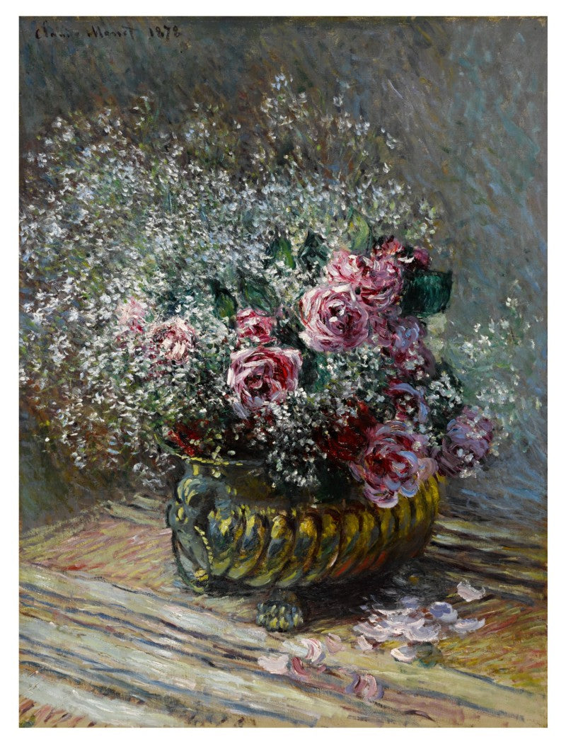 Fleurs dans un pot (Roses et brouillard) de Claude Monet