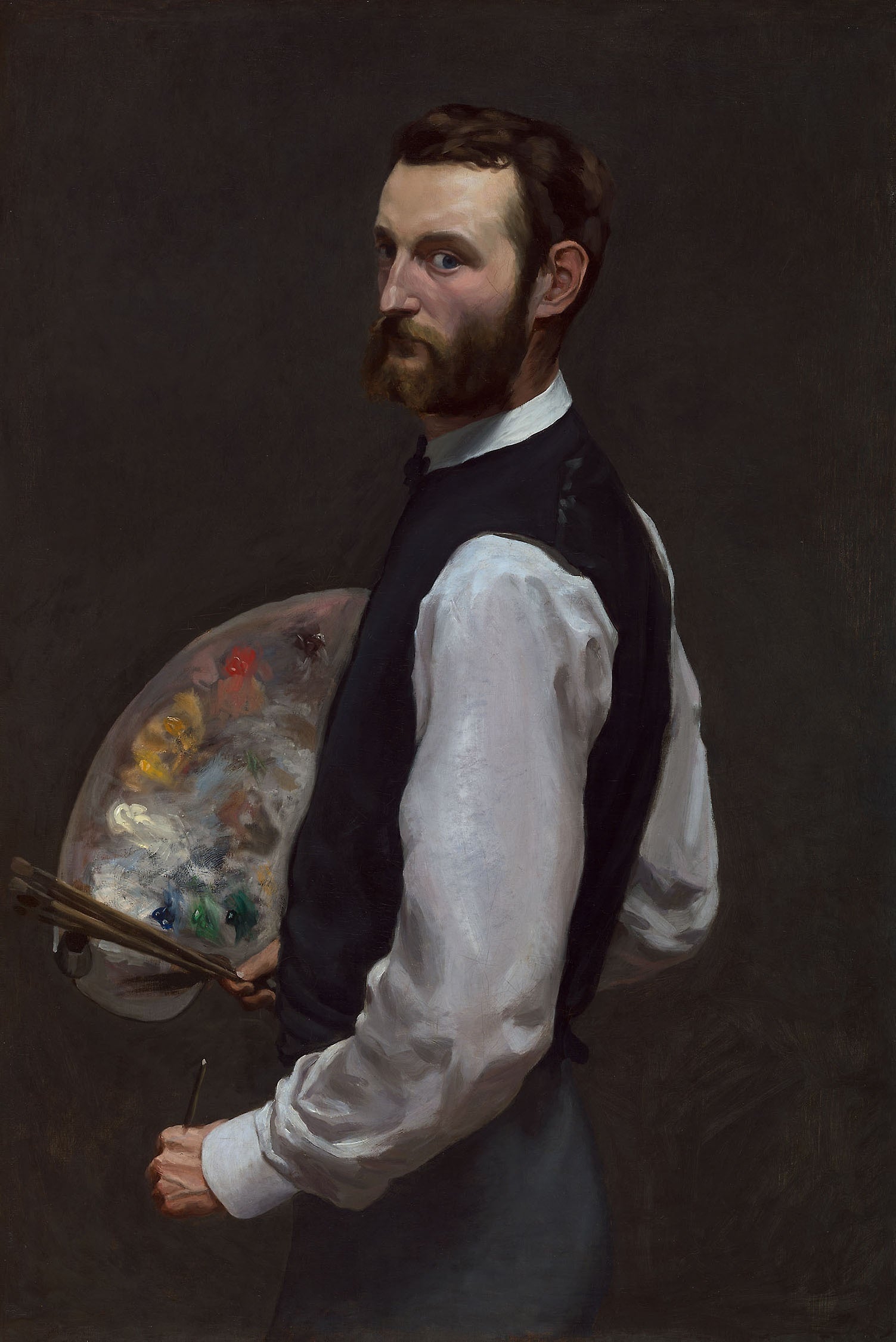 Reproduction du tableau « Autoportrait à la palette - Frédéric Bazille » par Alpha Reproduction en peinture à l’huile