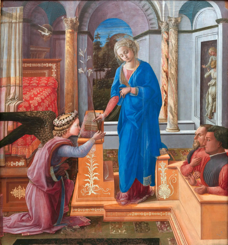 Annonceringen til de to donorer knælende - Fra Filippo Lippi