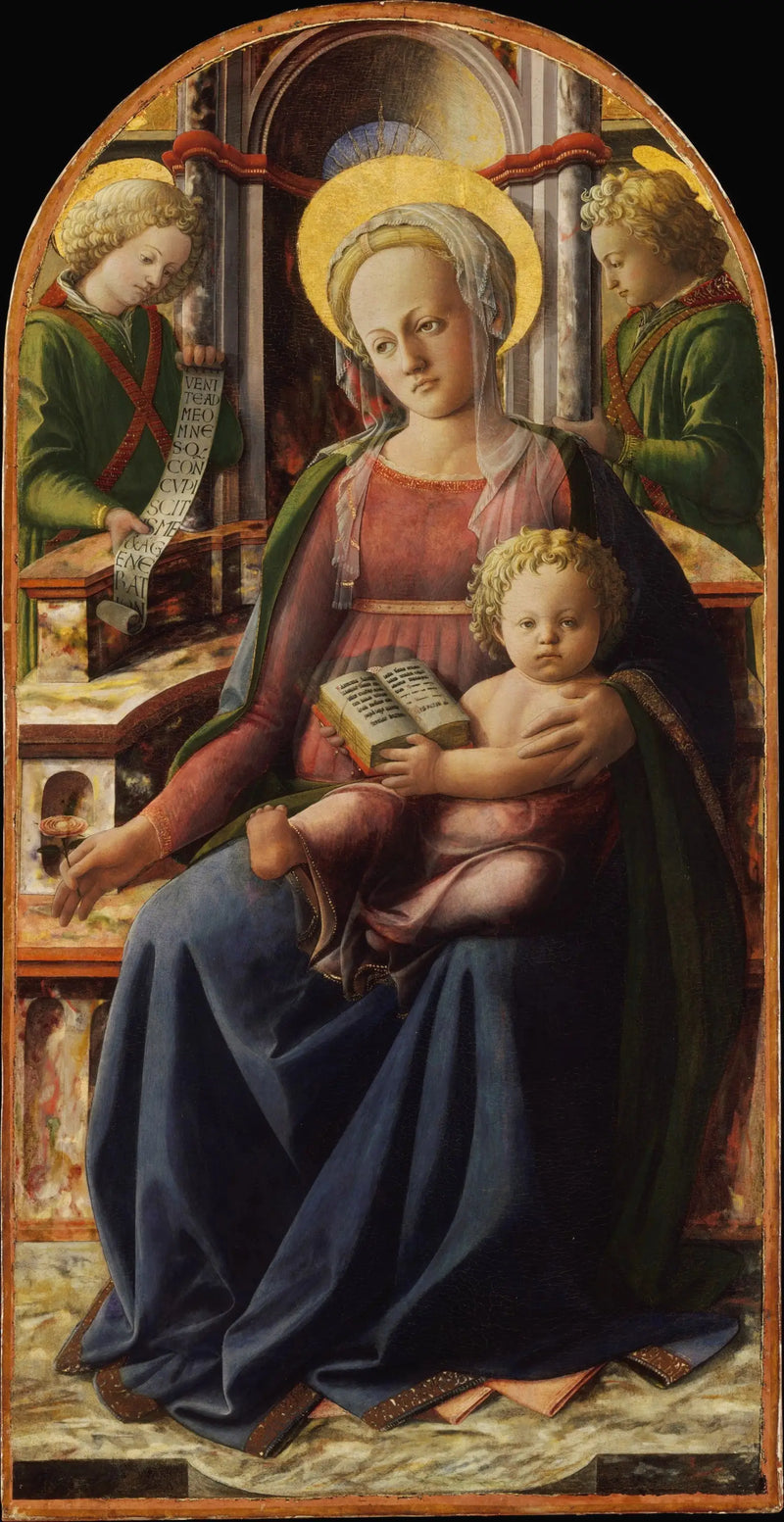 Madonna og Barnet på Tronen med to Engle - Fra Filippo Lippi