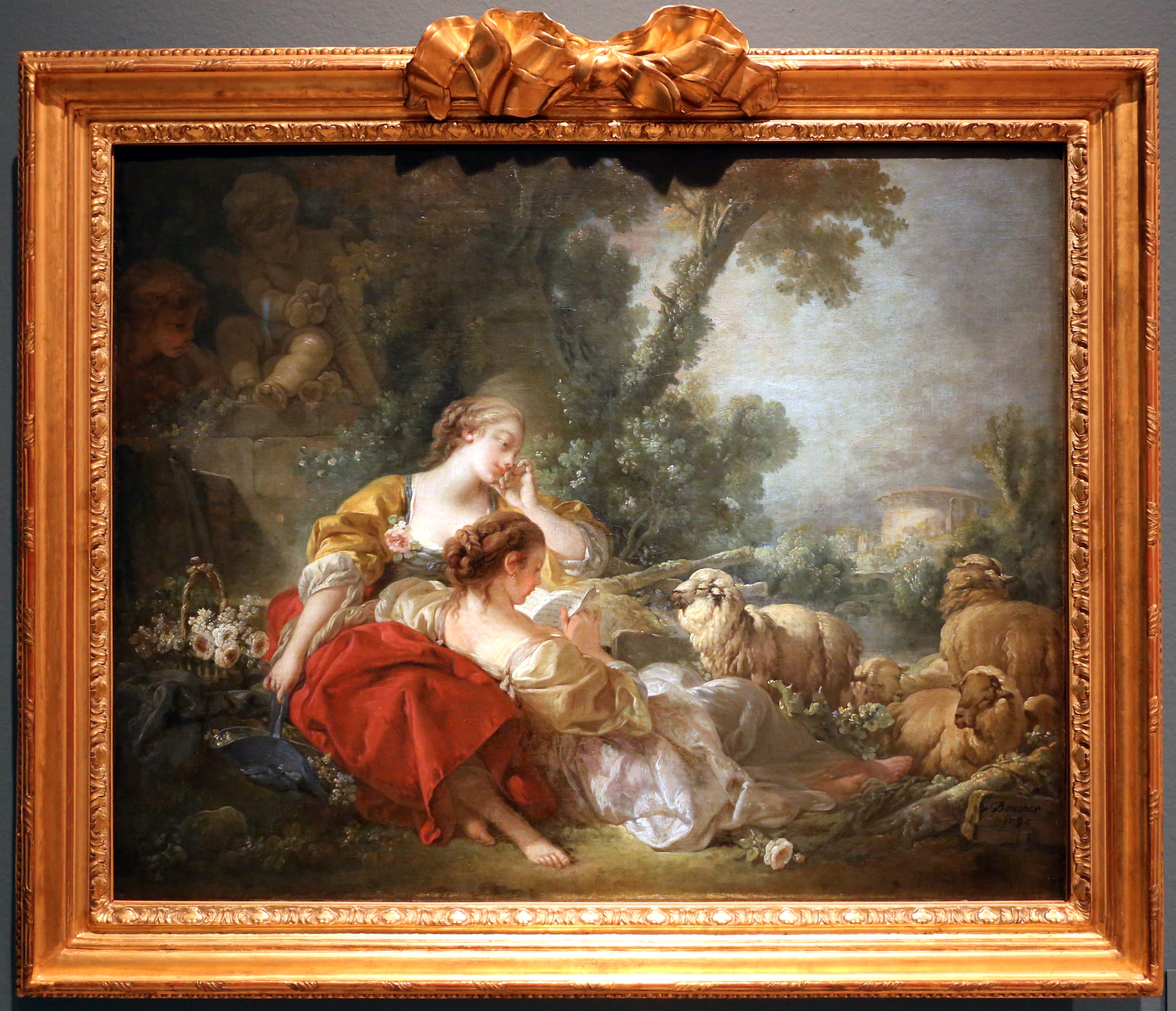 Scène pastorale avec deux bergères - François Boucher