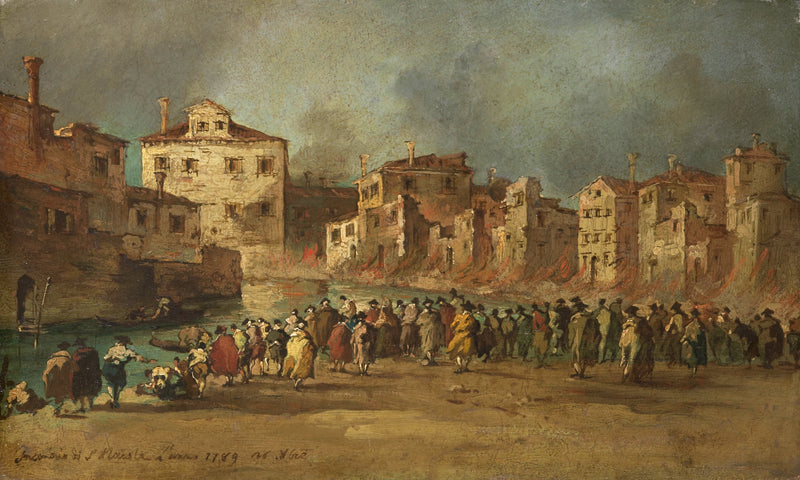Brændstofbrand på San Marcuola olietank, Venedig, 28. november 1789 - Francesco Guardi