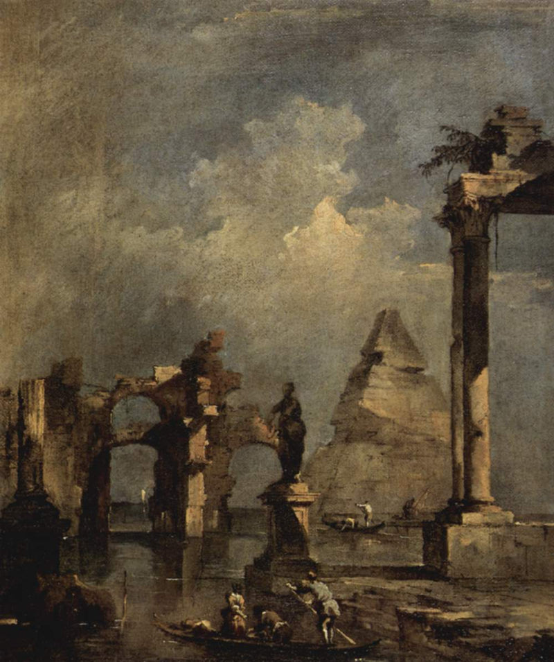 Capriccio med pyramide - Francesco Guardi