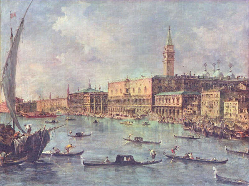 Venedig: Dogepaladset og Moloen - Francesco Guardi