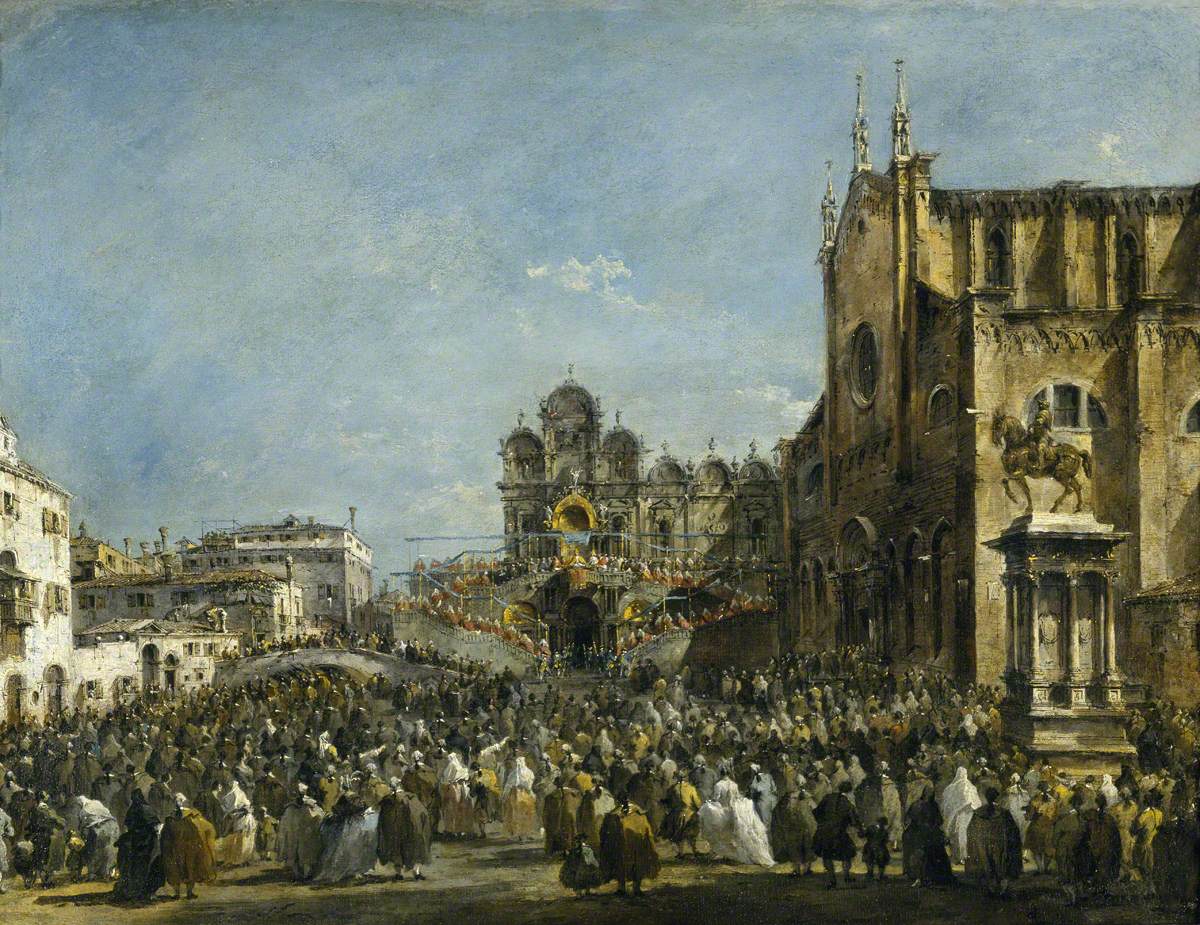 Le pape Pie VI bénissant le peuple de Venise en 1782 - Francesco Guardi
