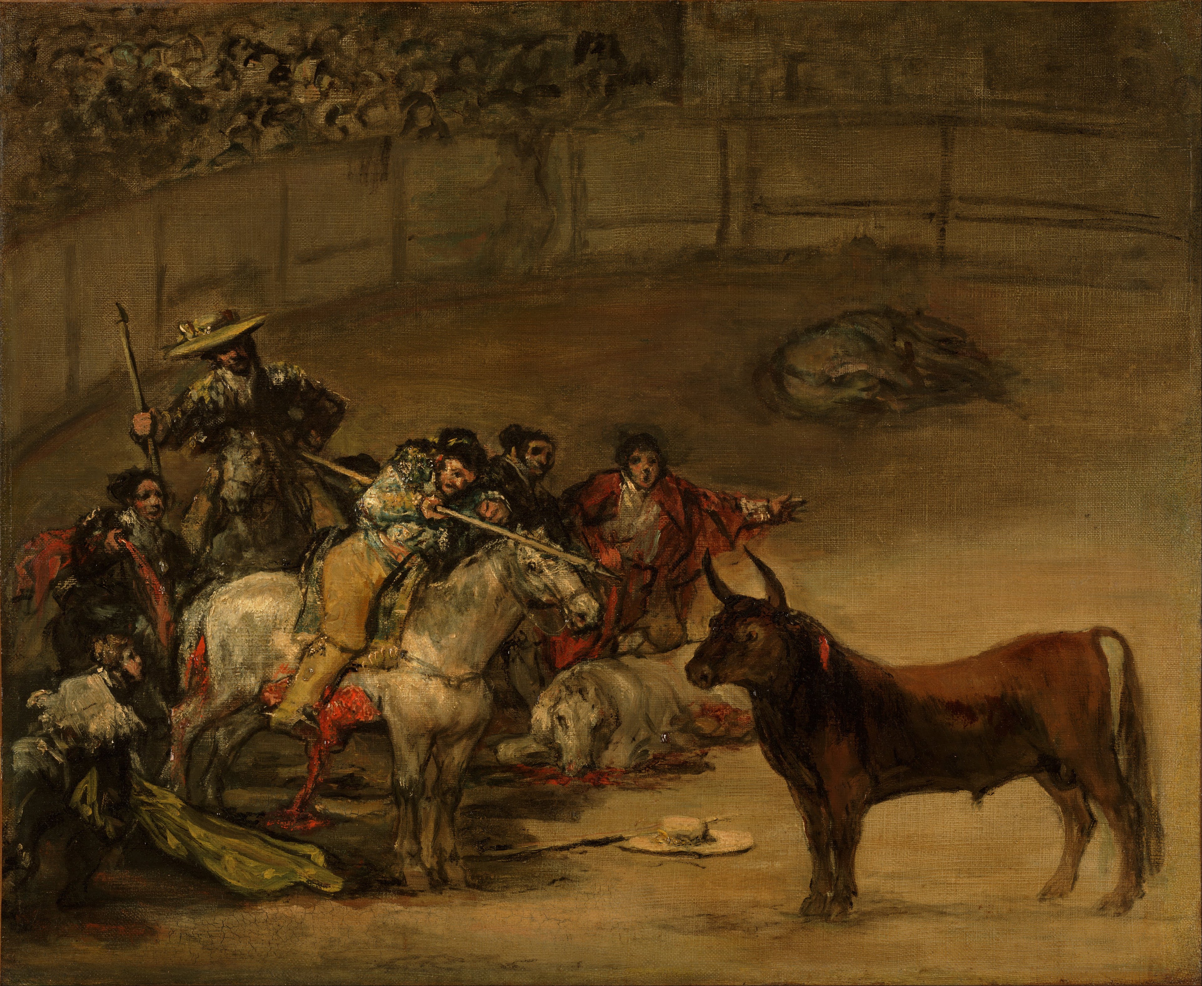 Reproduction du tableau « Corrida, Suerte de Varas - Francisco de Goya » par Alpha Reproduction en peinture à l’huile