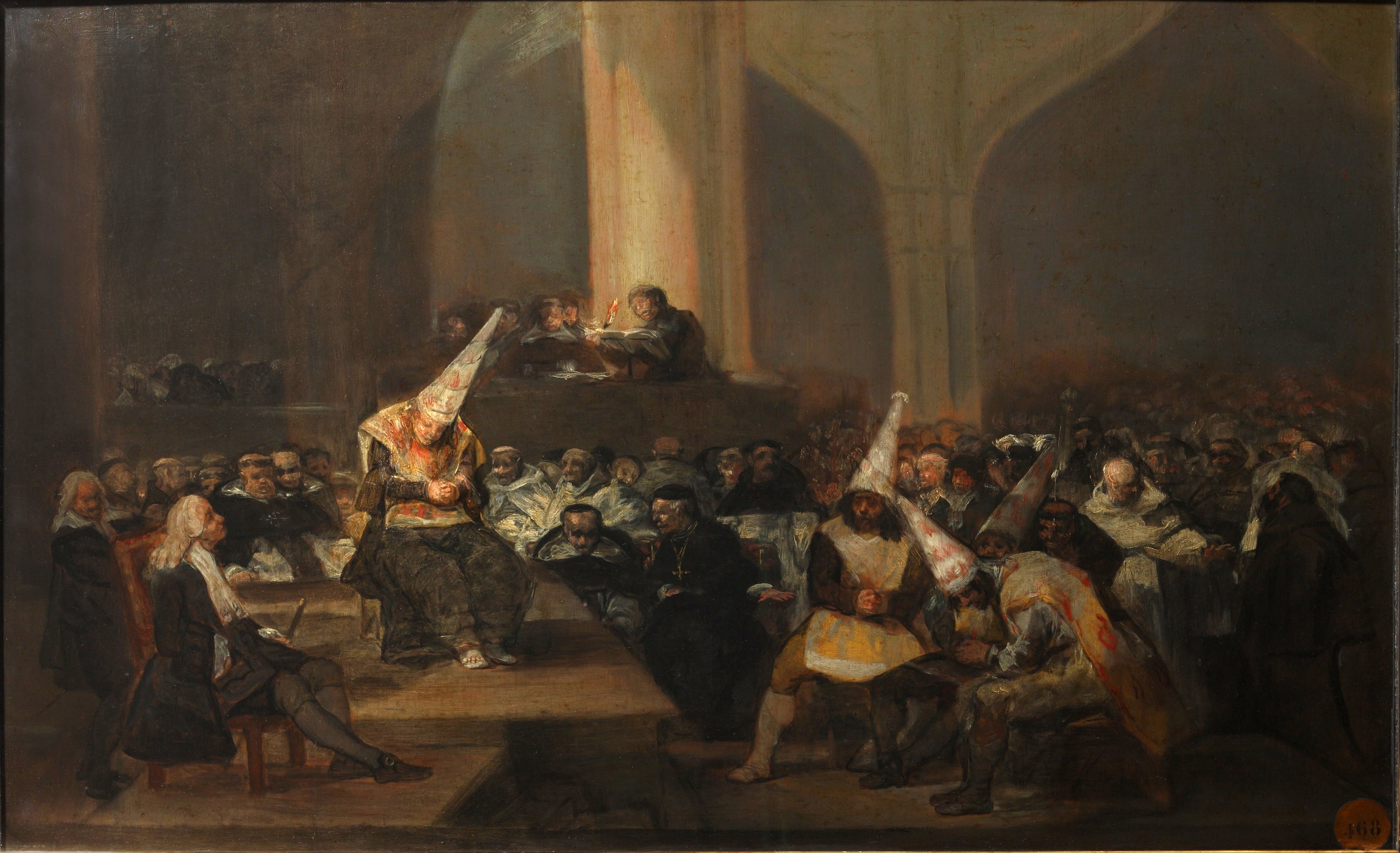Reproduction du tableau « Tribunal de l'Inquisition - Francisco de Goya » par Alpha Reproduction en peinture à l’huile