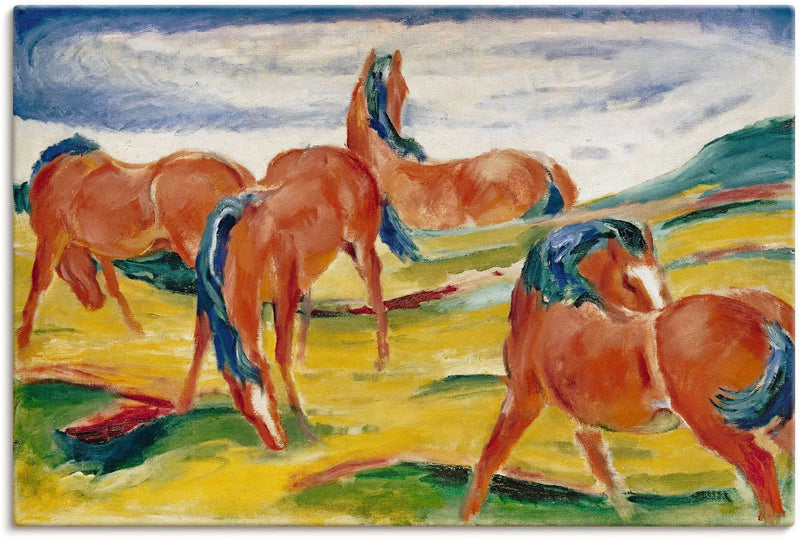 Heste på græs III - Franz Marc