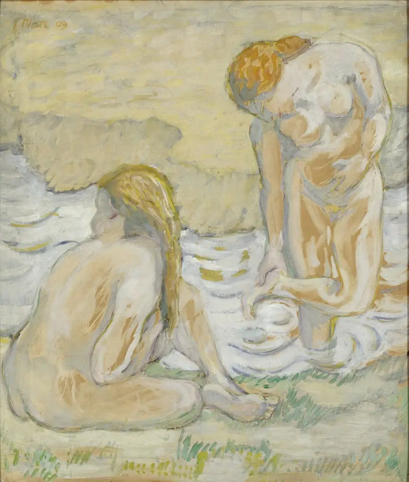 Kvinder i badet (Nøgen komposition II) - Franz Marc