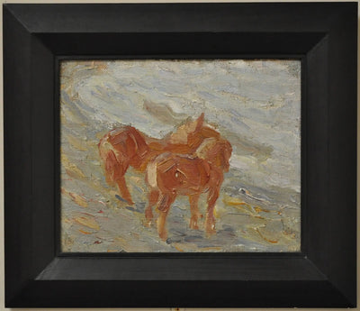 Reproduction du tableau « Chevaux au bord de la mer - Franz Marc » par Alpha Reproduction en peinture à l’huile