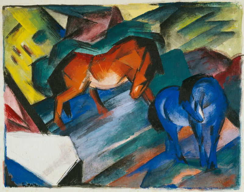 Røde og blå heste - Franz Marc