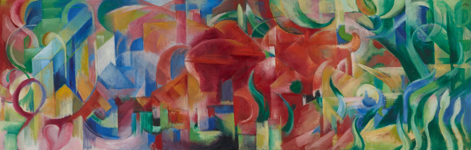 Reproduction du tableau « Formes de jeu - Franz Marc » par Alpha Reproduction en peinture à l’huile