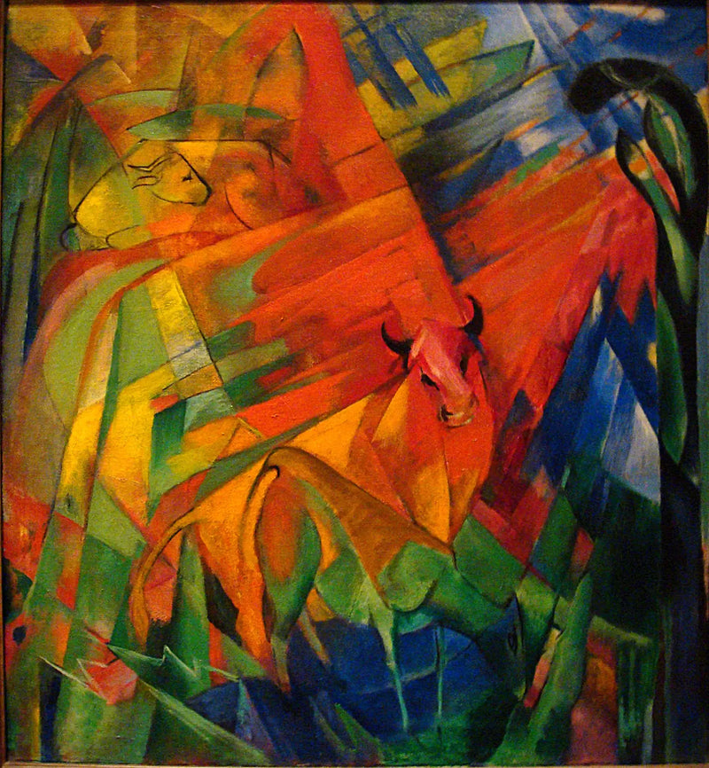 Dyr i et landskab - Franz Marc