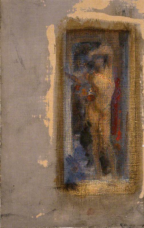 Croquis en couleur pour « Garçon avec bouclier tenant un vase » - Frederic Leighton