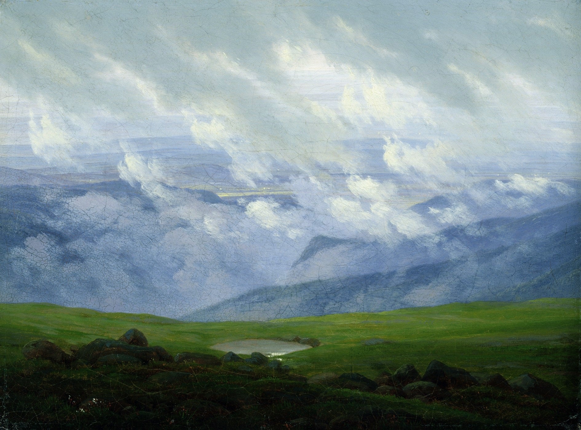 Reproduction du tableau « Nuages en mouvement - Caspar David Friedrich » par Alpha Reproduction en peinture à l’huile