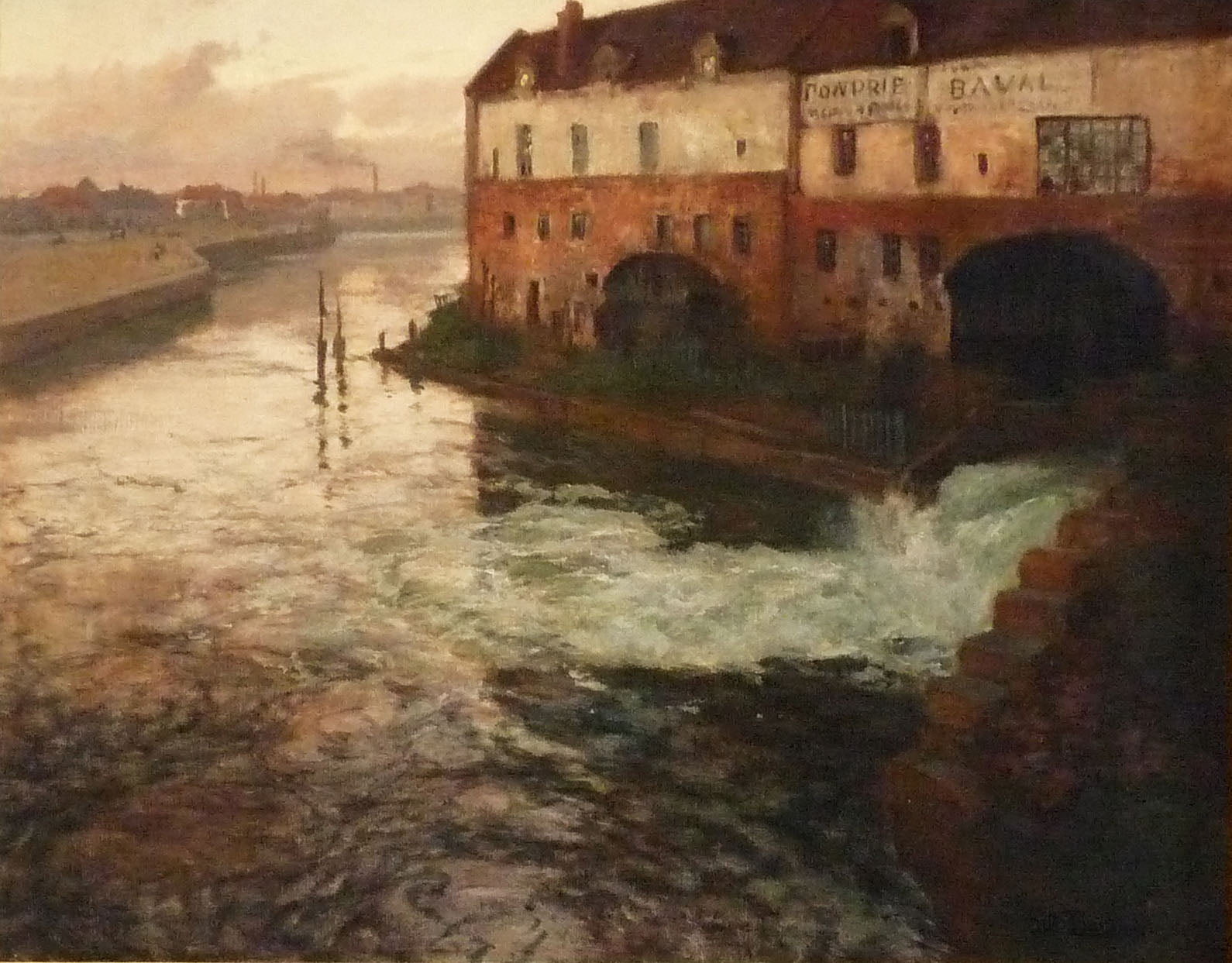 Gammel fabrik ved Somme (aften) - Thaulow Fries