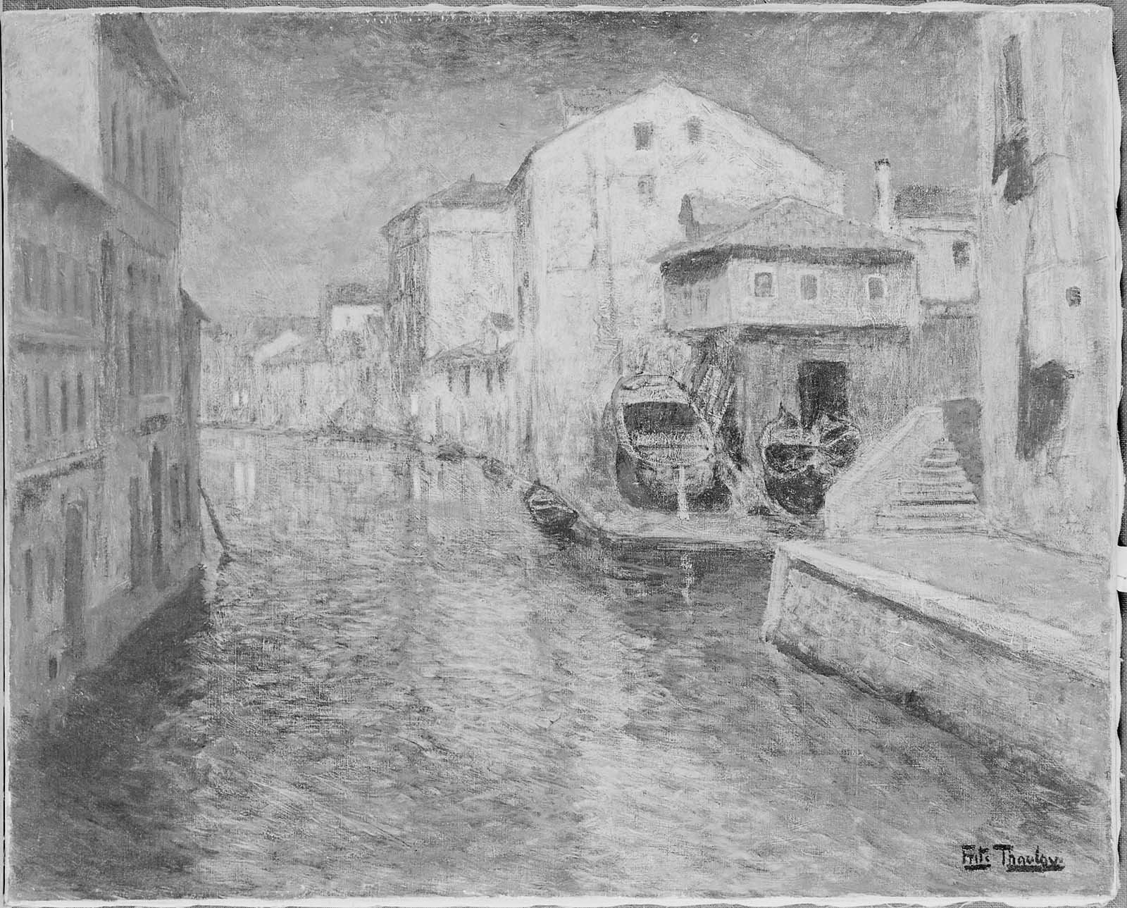 Måneskin på en kanal, Venedig - Frits Thaulow