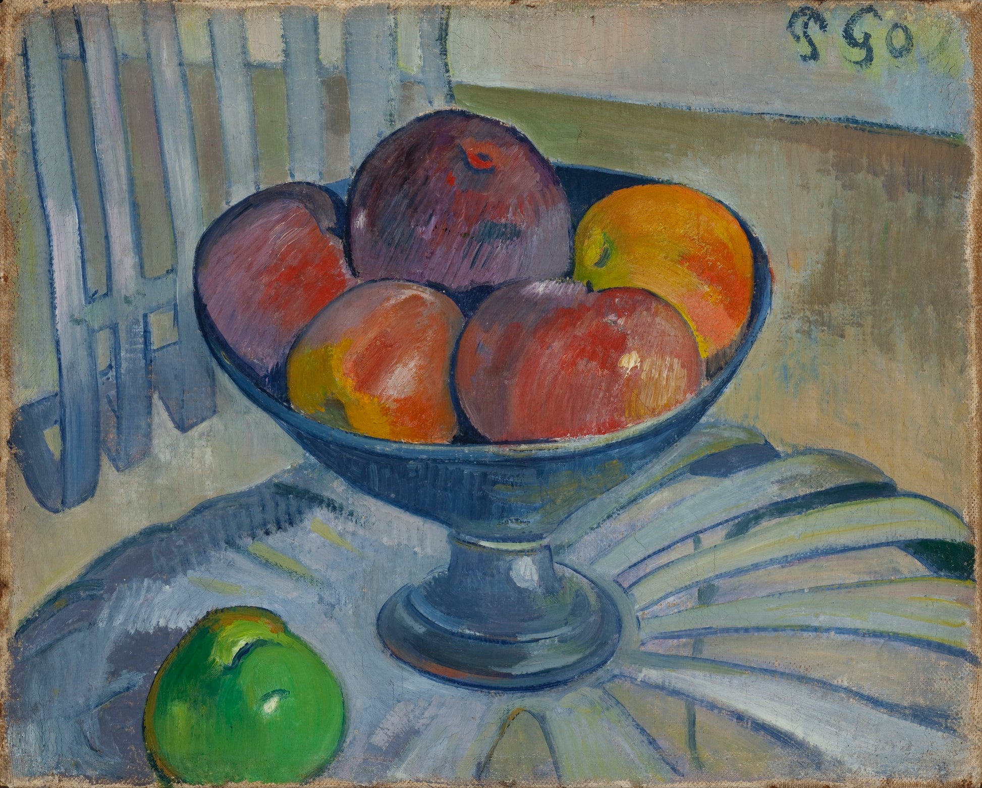 Reproduction du tableau « Compotier sur une chaise de jardin - Paul Gauguin » par Alpha Reproduction en peinture à l’huile