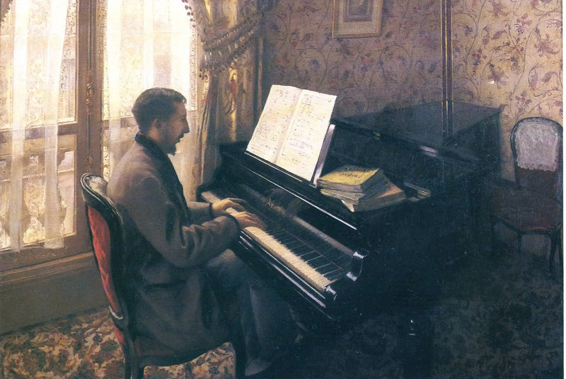 Ung mand ved klaveret (Martial Caillebotte) - Gustave Caillebotte