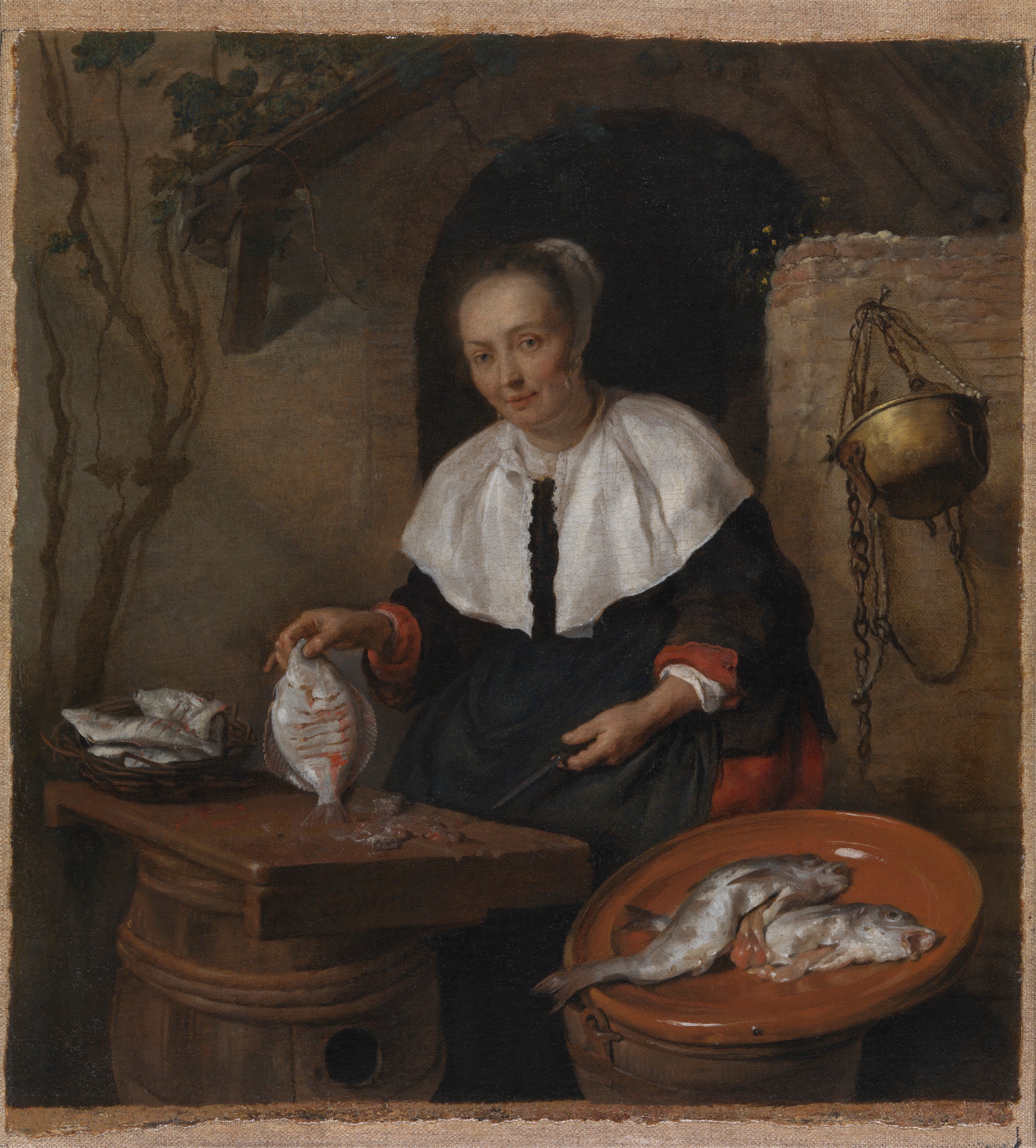 Femme nettoyant du poisson - Gabriel Metsu