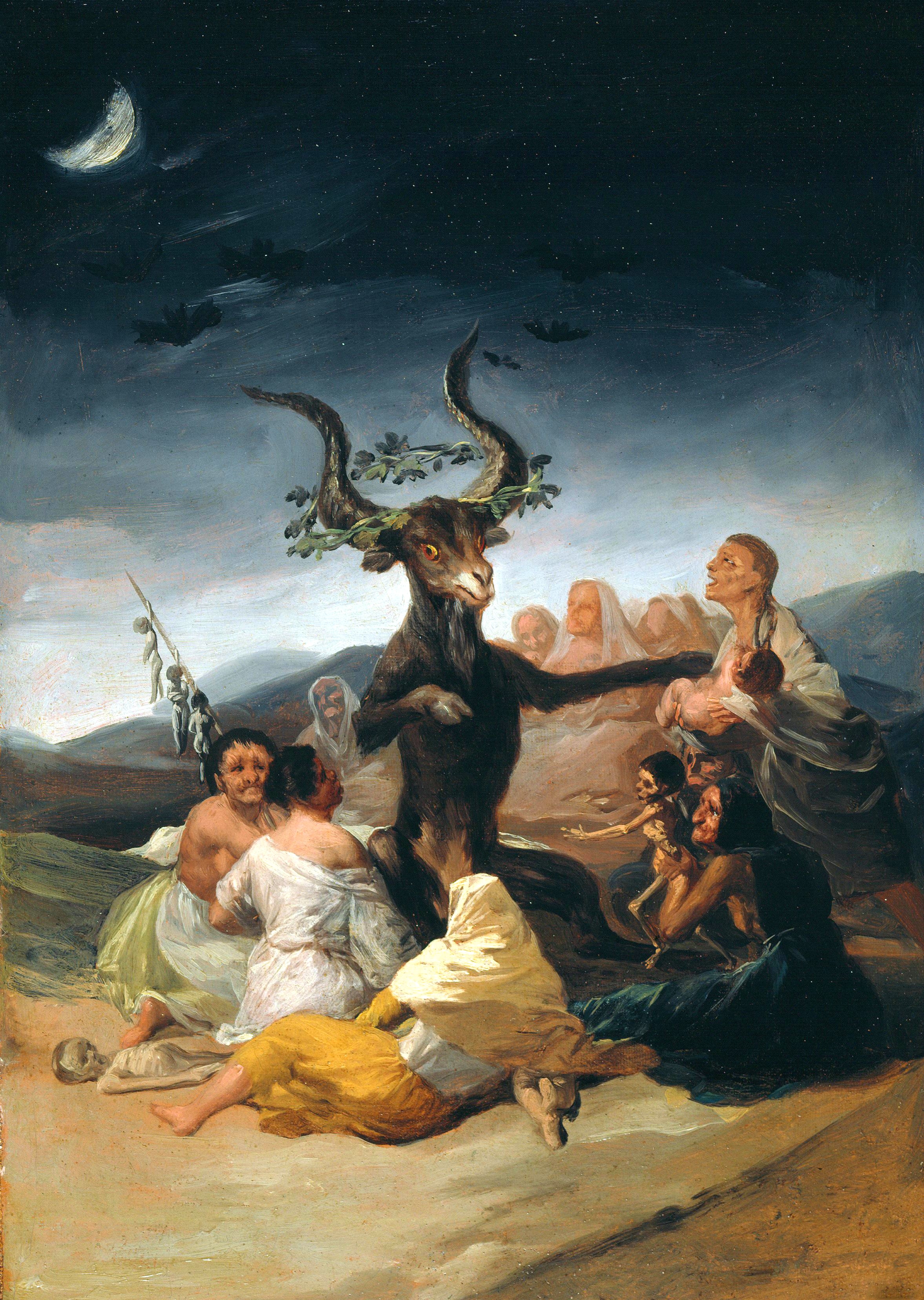 Reproduction du tableau « Le Sabbat des sorcières - Francisco de Goya » par Alpha Reproduction en peinture à l’huile