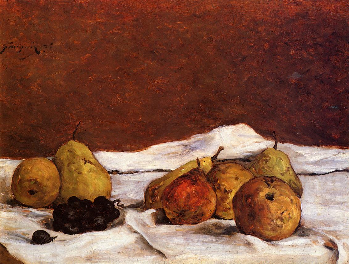 Pærer og druer - Paul Gauguin