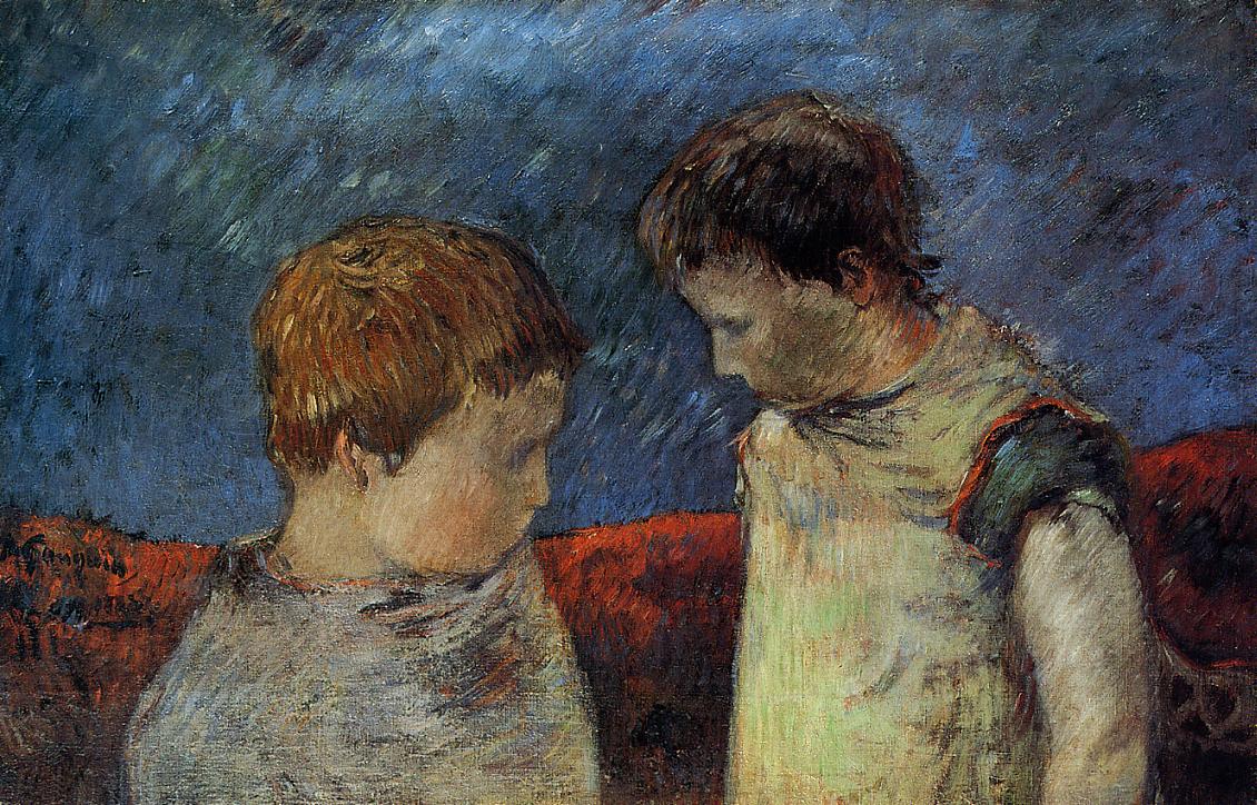 Aline Gauguin og en af hendes brødre - Paul Gauguin