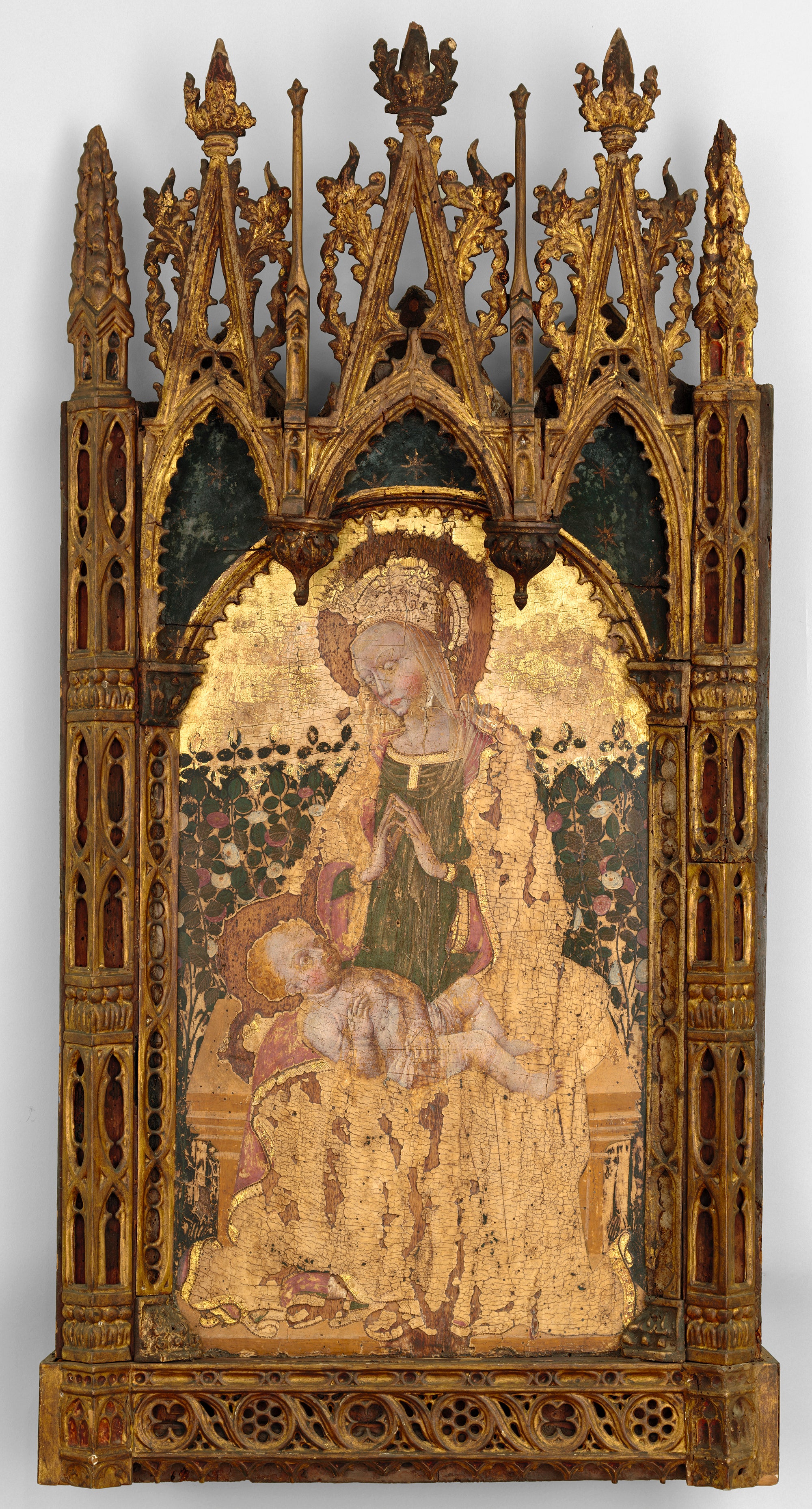 Jomfru med barnet foran en rosenbusk - Gentile da Fabriano